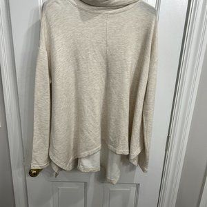 Athleta, Cream Poncho Cowl Neck Sweathshirt